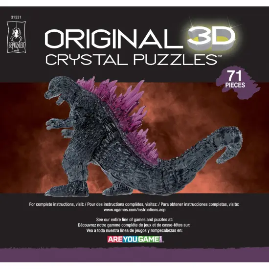 BePuzzled 3D Ultra-Deluxe Licensed Crystal Puzzle-Godzilla {5}