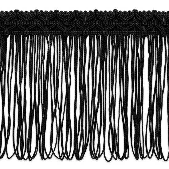 5 Yards of Bertrand 4" Loop Chainette Fringe Trim | 5 yard cut Black {1}