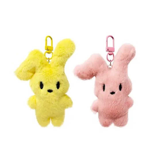 Wrapables Cute Plush Keychain Pendant Charm for Bag, (Set of 2) Bunnies {1}