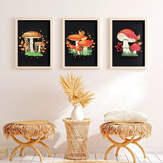 5 Sets Mushroom Embroidery Kit for Beginners with Pattern and Instructions Include Embroidery Cloth Hoops Threads for Craft Lover Hand Stitch DIY Adult Hand Needlepoint {5}