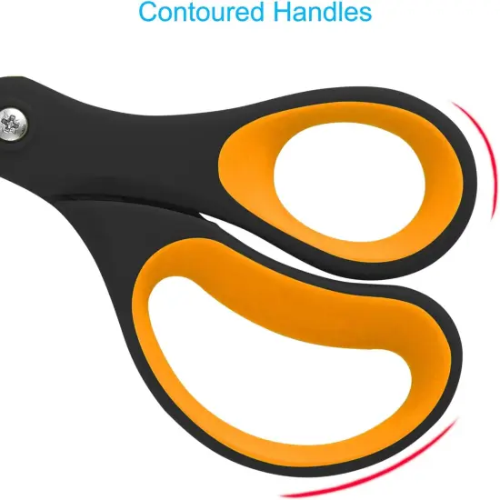 Scissors All Purpose, Student School Scissors, Sharp Titanium Coated Stainless Steel Shears for High Middle School Teacher Crafting, Office Home Sewing Cutting Fabric, 8 inch 3 Pack {5}