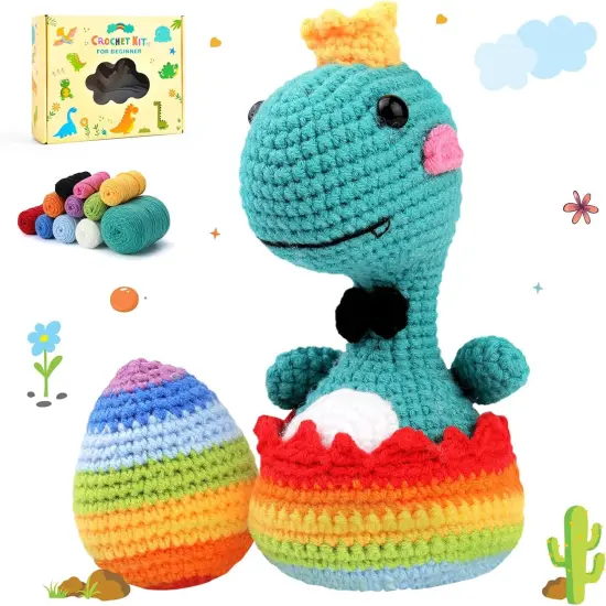 2PCS Crochet Starter Kit - Dinasaur & Egg {1}