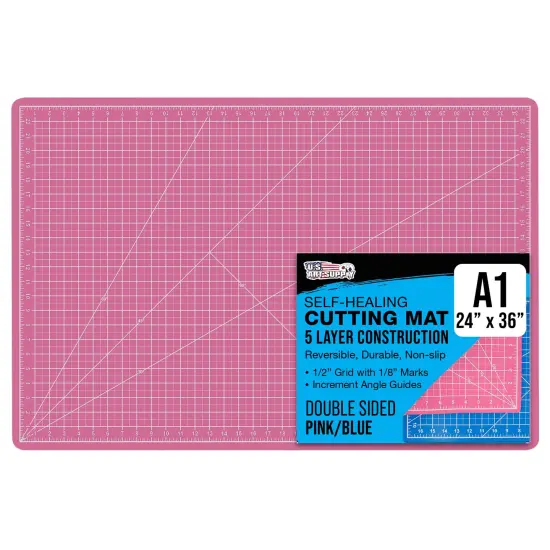 24" x 36" Self-Healing Cutting Mat 5-Ply - Double-Sided Pink/Blue Craft Mat, Non-Slip Cutting Mats for Crafts, Sewing, Quilting, Scrapbooking {1}