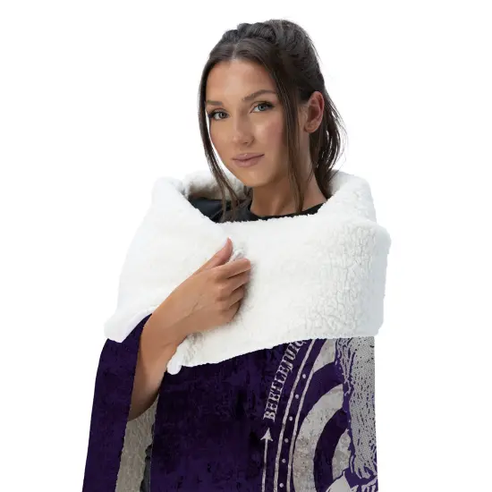 Warner Brothers Beetlejuice Silk Touch Sherpa Throw Blanket Big Dark Room {3}