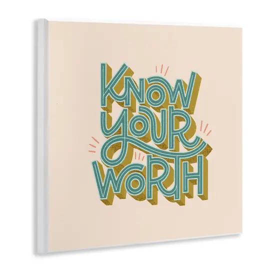Stupell Industries Know Your Worth Green on Beige Wall Plaque Design by Sarah Hickman {3}