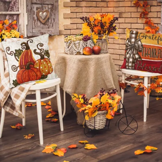 4pcs Fall Thanksgiving Pillow Covers {4}