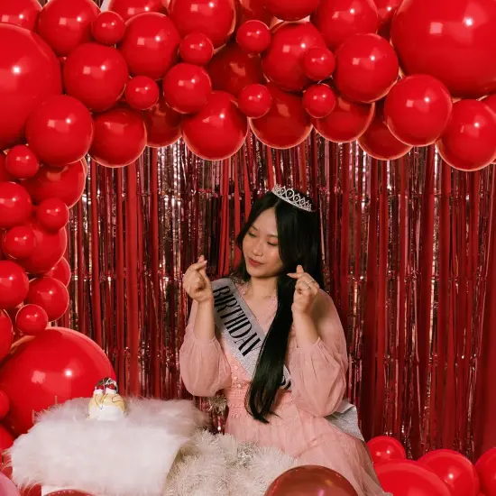 Red Balloon Arch Kit, Thickened 100Pcs Red Balloons Different Sizes 18/12/5 Inch for Birthday Party Graduation Bachelorette {2}