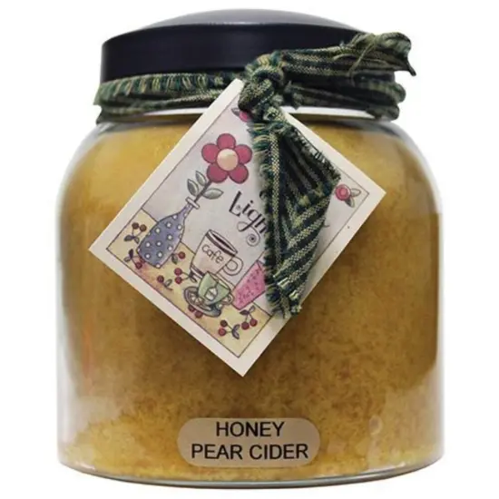 34 Ounce Yellow Honey Pear Cider Papa Clean Burning Paraffin Wax Jar Candle with Dual Wicks {1}