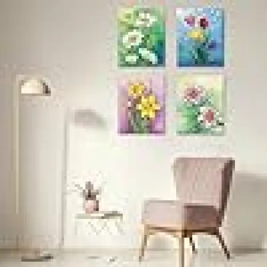 Stretched Outline Canvas Art Painting Set Lady {3}