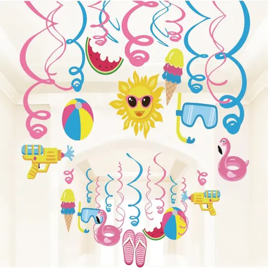 Pool Party Decorations,Summer Decor,Pool Hanging Swirl Decorations,Themed Birthday Party,Ceiling Decorations for Home,Classroom,Office {5}