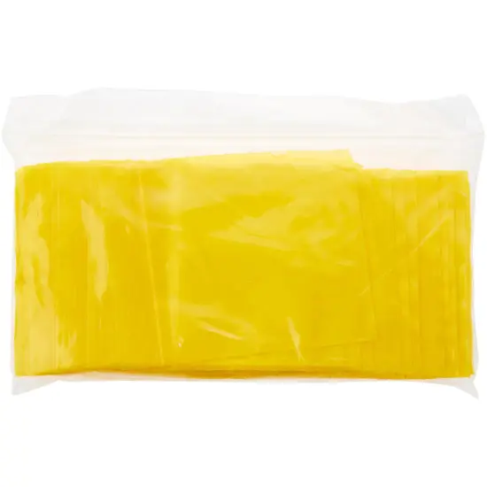 Plymor 3" x 3", Yellow 2 Mil Zipper Reclosable Plastic Bags {5}