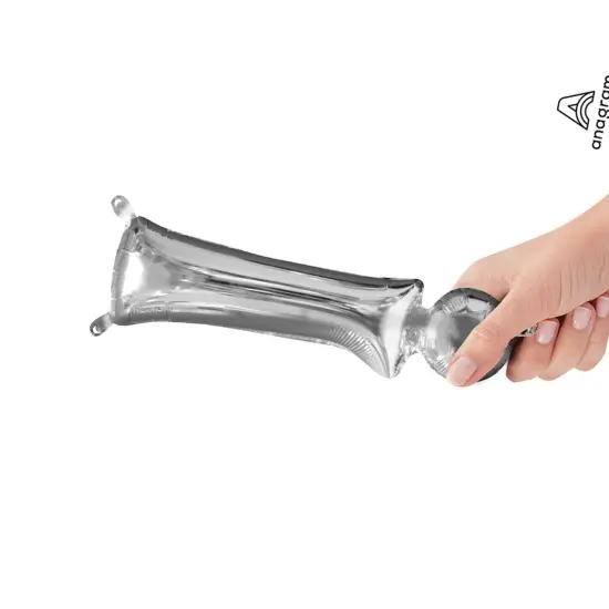 Anagram&reg; 16" Silver ! Exclamation Mark Balloon Air Fill Only {3}