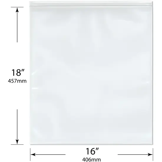 Plymor 16" x 18" (Pack of 50), 6 Mil Industrial Duty Zipper Reclosable Plastic Bags {3}