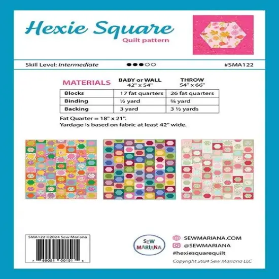 Hexie Square Quilt Pattern by Sew Mariana {2}