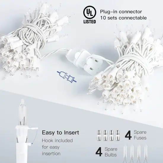 2 Pack 50-Count Clear Christmas String Lights - Warm White {3}