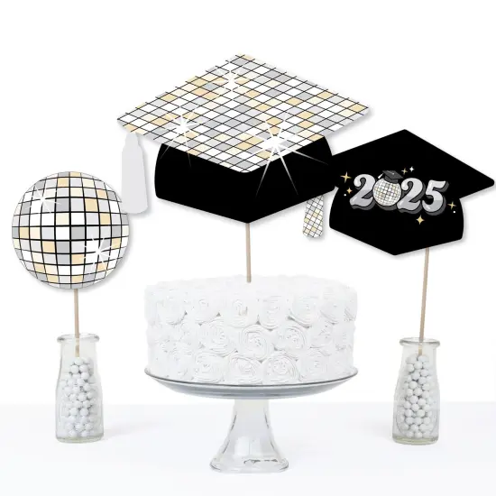 Big Dot of Happiness Disco Grad - 2025 Groovy Graduation Party Centerpiece Sticks - Table Toppers - Set of 15 {5}