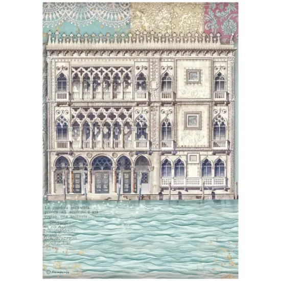 Stamperia Rice Paper A4 6/Pkg-Venice City of Art {3}