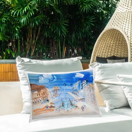 Classic Raoul Dufy Landscape Outdoor Printed Pillow Design by one1000paintings, 14 x 7 x 20 {2}