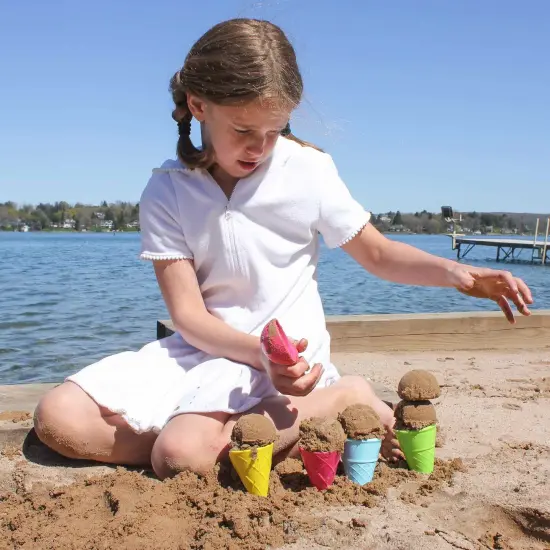 Spielstabil Ice Cream Duo: Toddler Beach Ice Cream Toy Sand Toys with 4 Cones & Scooper, Ideal Toddler Outdoor Toys from 18 months+ Made in Germany Multicolor {3}