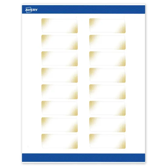 Avery Printable Rectangle Address Labels with Sure Feed Technology, Pre-Printed Gold Blush Pattern, Matte White, 1" x 2-5/8", Laser & Inkjet Compatible, 160 Total {1}