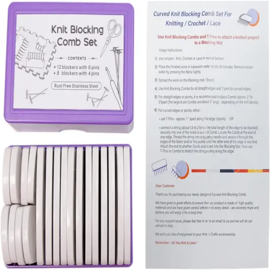 Knit Blockers & Pins Kit 20Pcs Knit Blocking Combs {2}