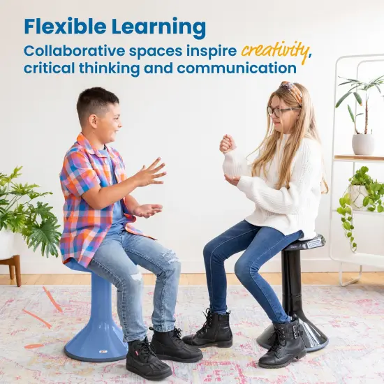 ACE Active Core Engagement Wobble Stool, Portable Flexible Seating, 18in Seat Height Powder Blue {4}