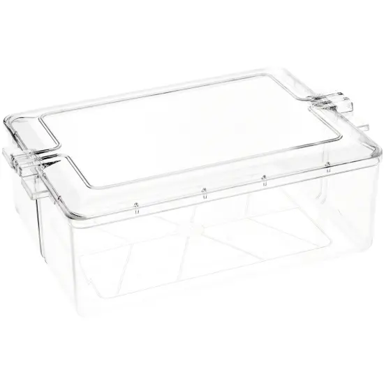 Pioneer Plastics 195C Clear Rectangular Plastic Container, 10.625" W x 7.625" D x 3.75" H {1}