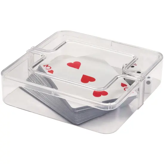 Pioneer Plastics 092C Clear Square Plastic Container, 4.625" W x 4.625" D x 1.125" H {3}