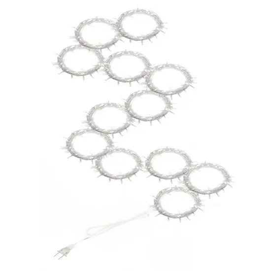 300 LED 12 Strand Twinkling Curtain Light Plug in White {5}