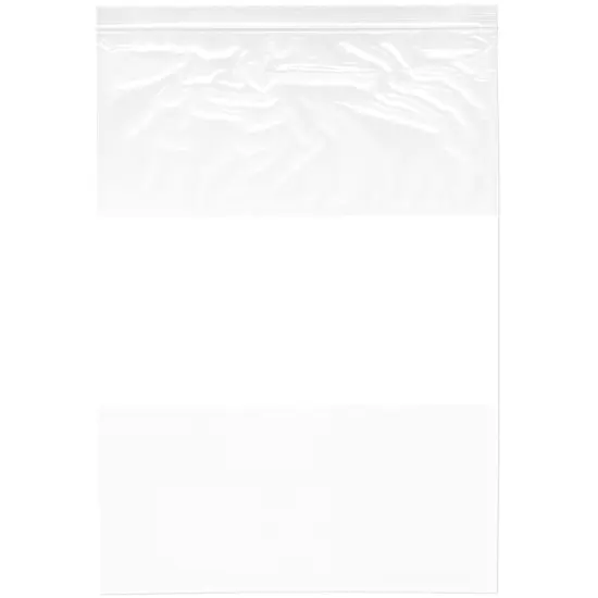 Plymor 13" x 18", 2 Mil with White-Block Zipper Reclosable Plastic Bags {1}