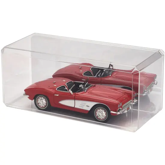 Pioneer Plastics 355CD Clear Plastic Display Case for 1:18 Scale Cars (Mirrored), 13" W x 5.5" D x 5" H (Mailer Box) {3}