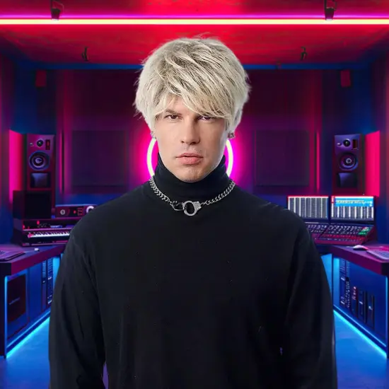 Rap Rocker Adult Blonde Costume Wig {3}