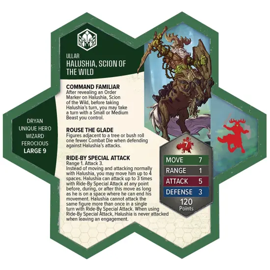 Renegade Games: Heroscape: Rising Tide &ndash; Sonlen & Halushia Scion of the Wild Army Expansion - 2 Fully Assembled Unpainted Miniatures & 2 Army Cards {6}