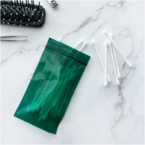 Plymor 3" x 5", Green 2 Mil Zipper Reclosable Plastic Bags {4}