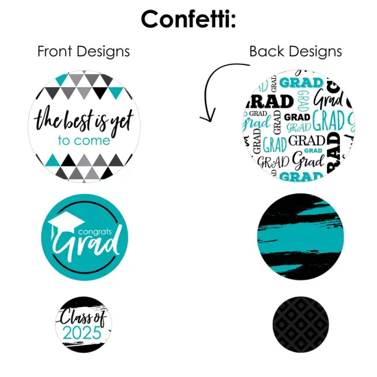 Big Dot of Happiness Teal Grad - Best is Yet to Come - 2025 Turquoise Graduation Party Decor and Confetti - Terrific Table Centerpiece Kit - Set of 30 {7}