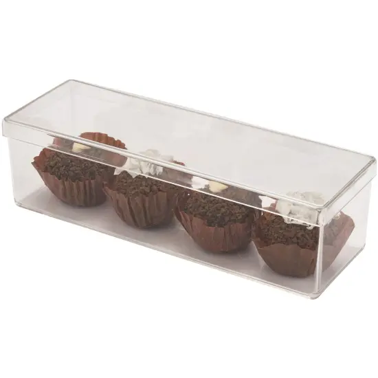 Pioneer Plastics 160C Clear Rectangular Plastic Container, 8.5" W x 2.625" D x 2.25" H {7}