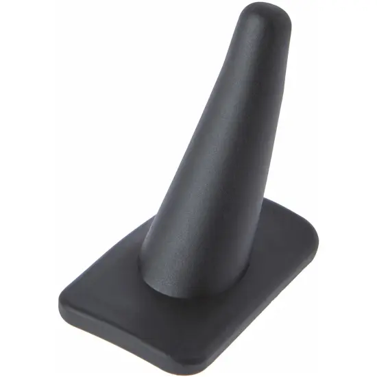 Plymor Black Rubber Ring Finger Display, Single on Rectangular Shaped Base, 1.375" W x 2.25" D x 2.125" H {1}