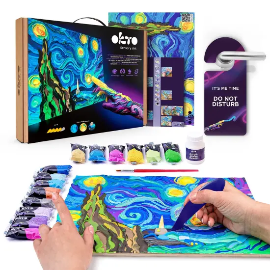 OKTO Sensory Art 3D Painting &ldquo;Starry Night&rdquo; &ndash; 11.8&rdquo; x 15.7&rdquo; Canvas Kit {2}