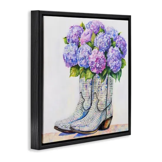 Stupell Industries Hydrangea Filled Cowgirl Boots Floating Frame Design by Amanda Greenwood {3}
