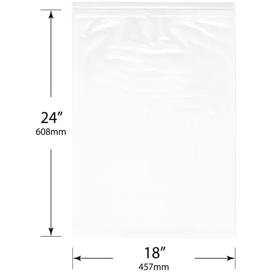 Plymor 18" x 24", 2 Mil Zipper Reclosable Plastic Bags {3}