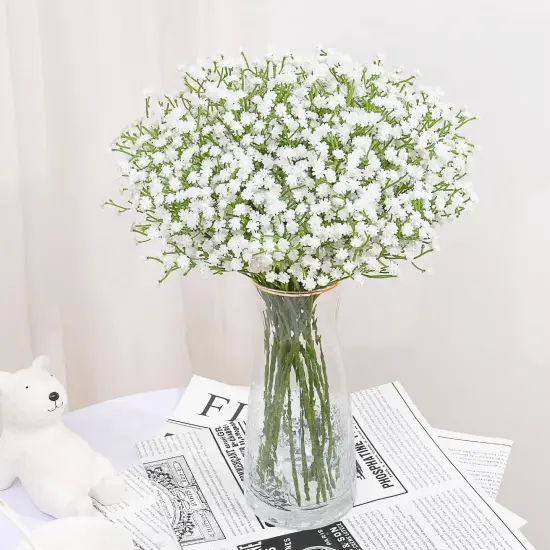 Artificial Flowers, 30 PCS White Baby's Breath, Faux Gypsophila for Wedding & Home Decor {4}