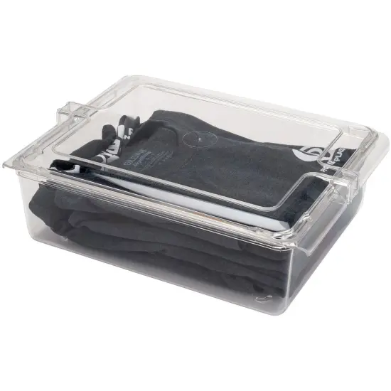 Pioneer Plastics 395C Clear Rectangular Plastic Container, 12.5" W x 10.0625" D x 3.8125" H {3}