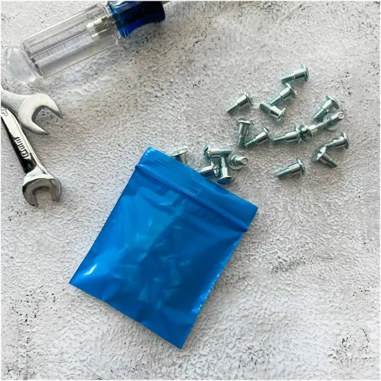 Plymor 3" x 3", Blue 2 Mil Zipper Reclosable Plastic Bags {4}