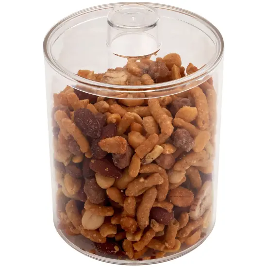 Pioneer Plastics 277C Clear Round Plastic Container with Lid, 4.0625" W x 4.75" H {5}