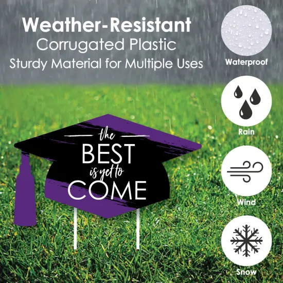 Big Dot of Happiness Purple Grad Class of 2025 Outdoor Decorations - Graduation Yard Signs - Set of 8 {4}