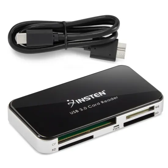 Insten USB C Card Reader USB 3.0 with USB C Cable, 6 in 1 Compatible with SD, microSD, TF, MS, CF, XD, and M2 Cards, Black {1}