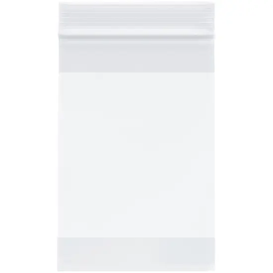 Plymor 4" x 6", 4 Mil with White-Block Heavy Duty Zipper Reclosable Plastic Bags {1}