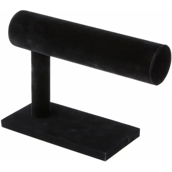 Plymor Black Velvet Side T-Bar Bracelet Display Stand, 7.25" W x 5" H {1}