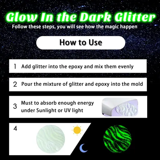 Glow in The Dark Chunky Glitter {3}