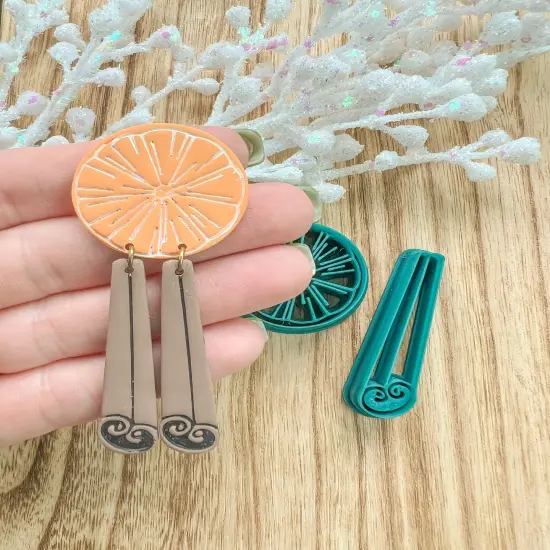 Orange + Cinnamon Stick Clay Cutter Set | Pagan | Christmas Garland {2}